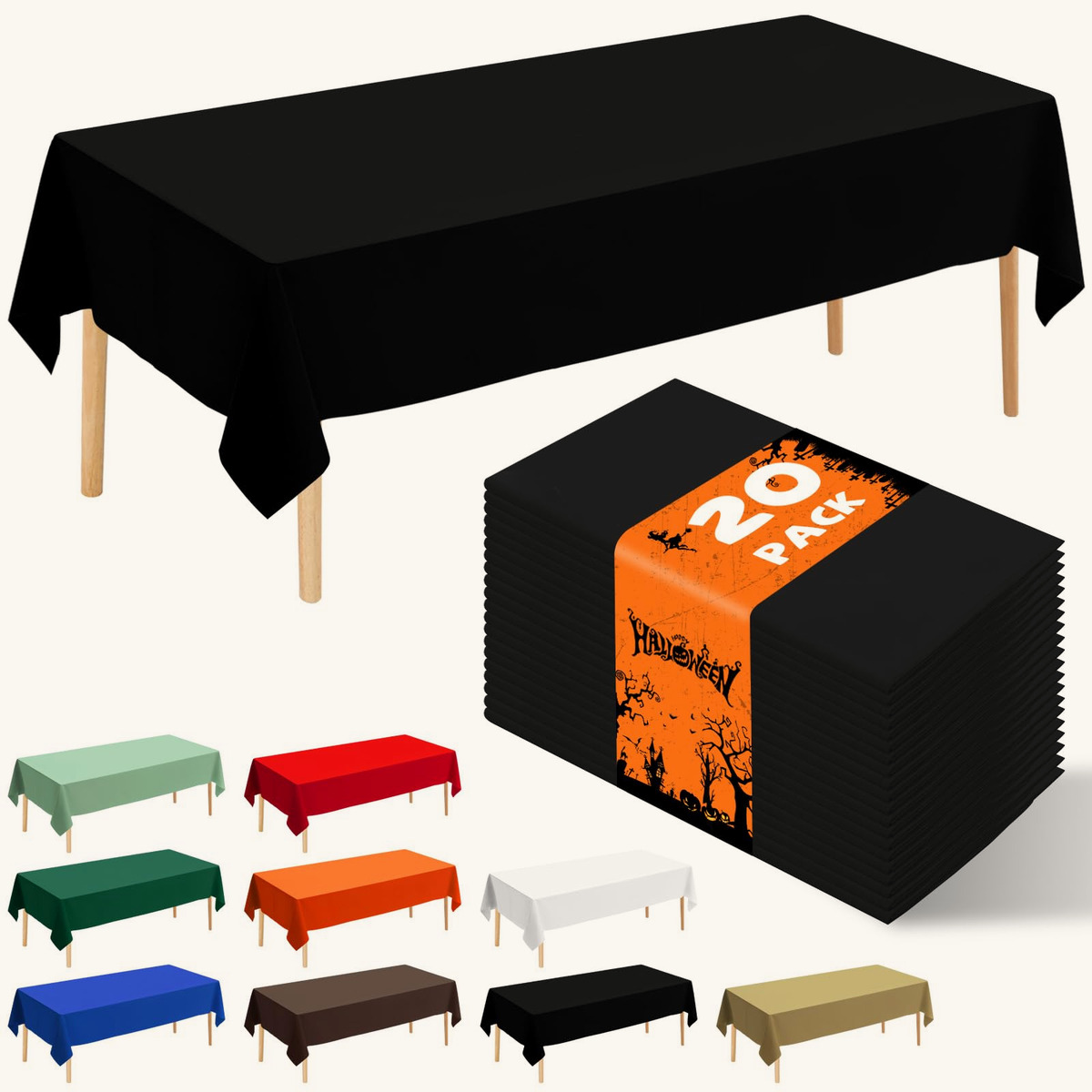 20 Pack disposable plastic tablecloth