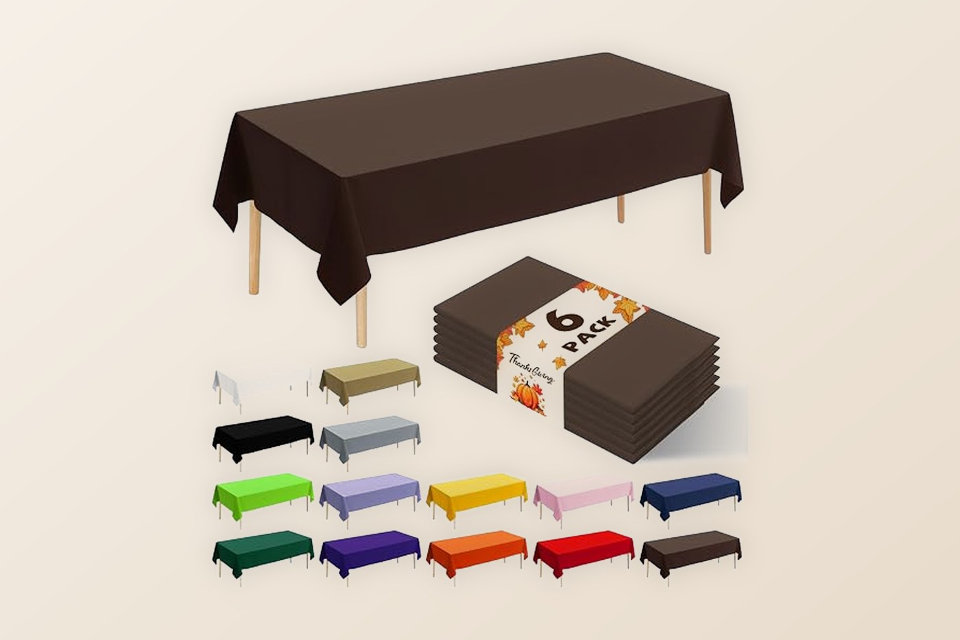 Square disposable tablecloth for card tables and patio sets
